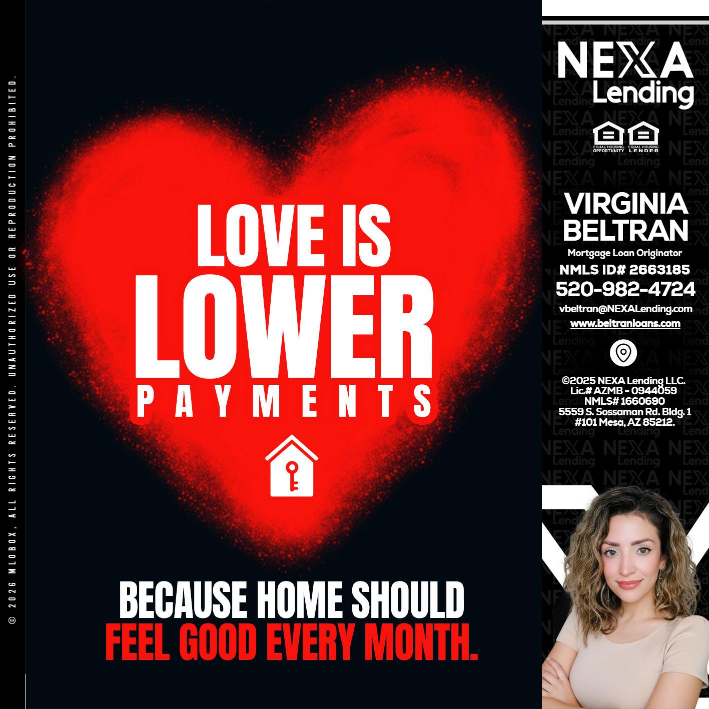 LOVE IS LOWER - Virginia Beltran -Mortgage Loan Originator