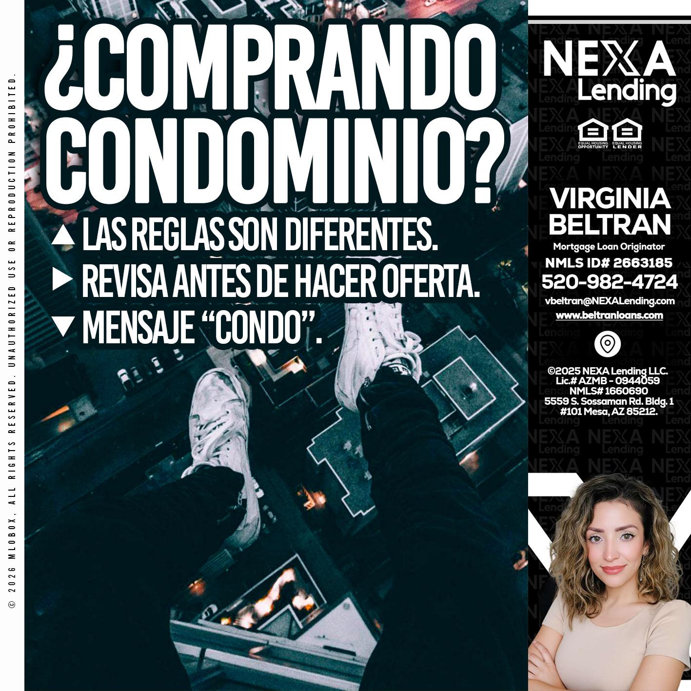 COMPRANDO CONDOMINIO? - Virginia Beltran -Mortgage Loan Originator