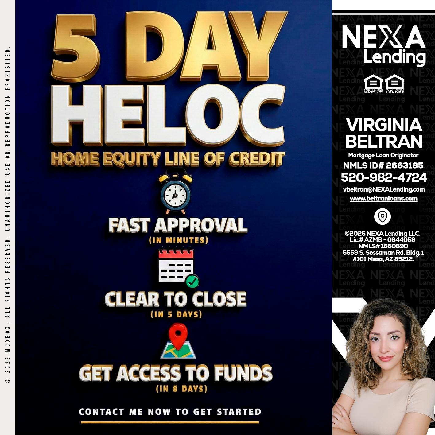 5 day hello - Virginia Beltran -Mortgage Loan Originator