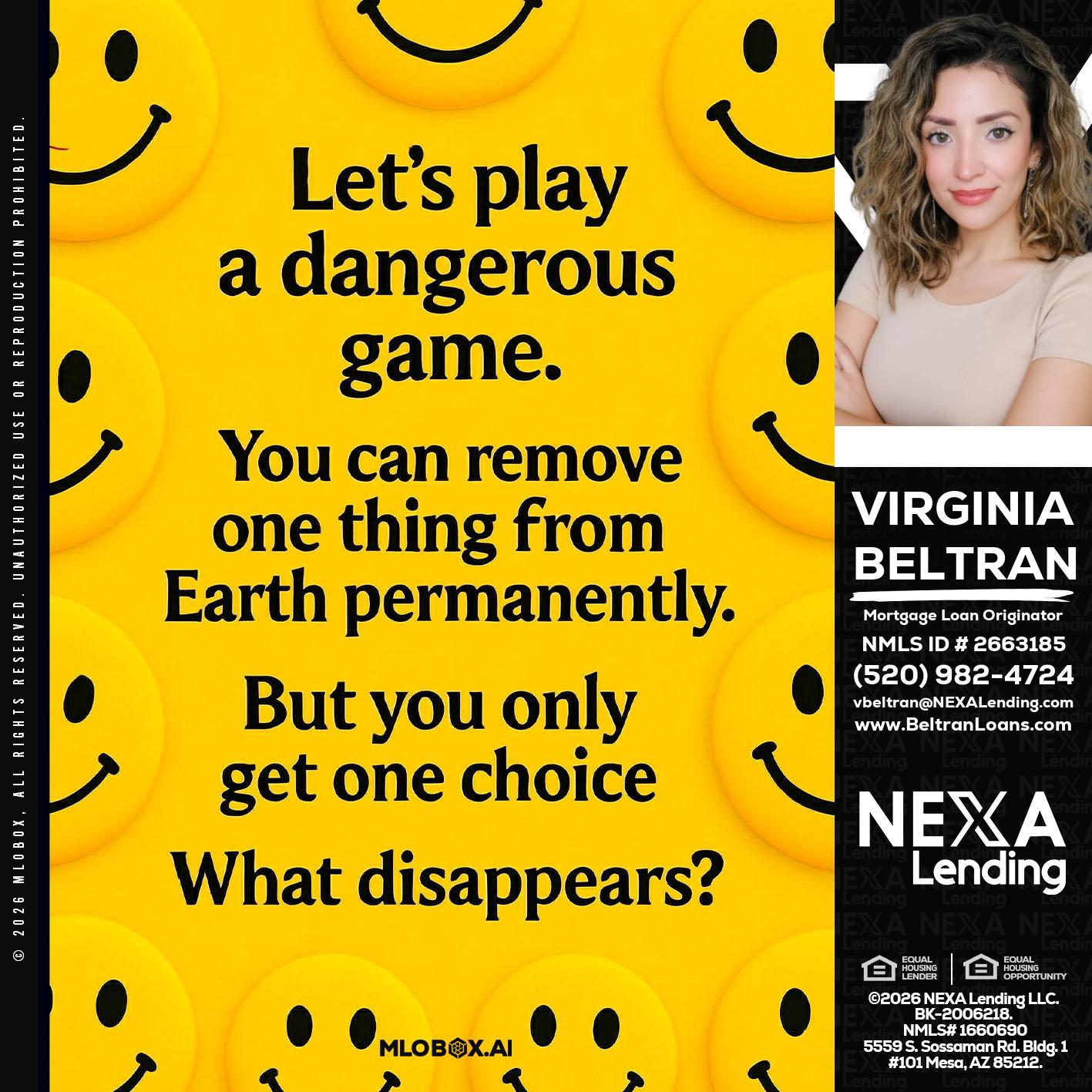 LETS PLAY - Virginia Beltran -Mortgage Loan Originator