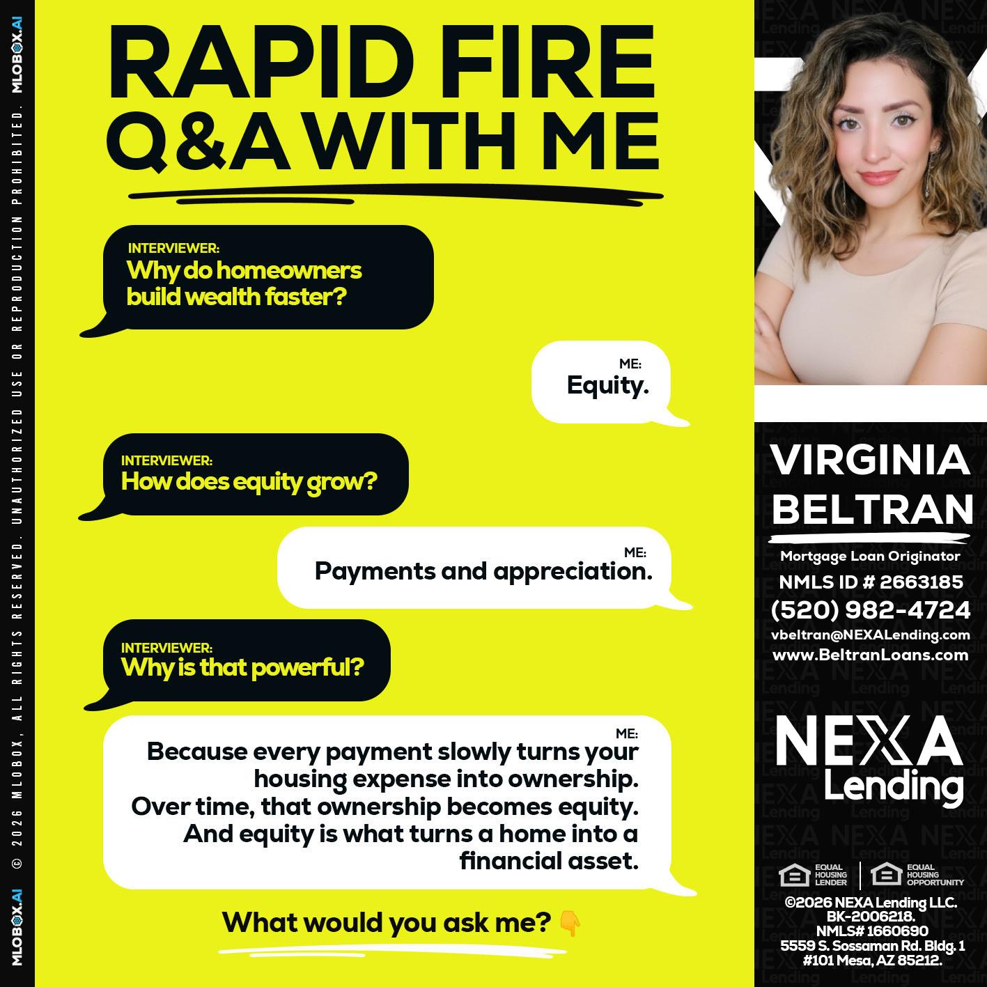RAPID FIRE Q&A - Virginia Beltran -Mortgage Loan Originator