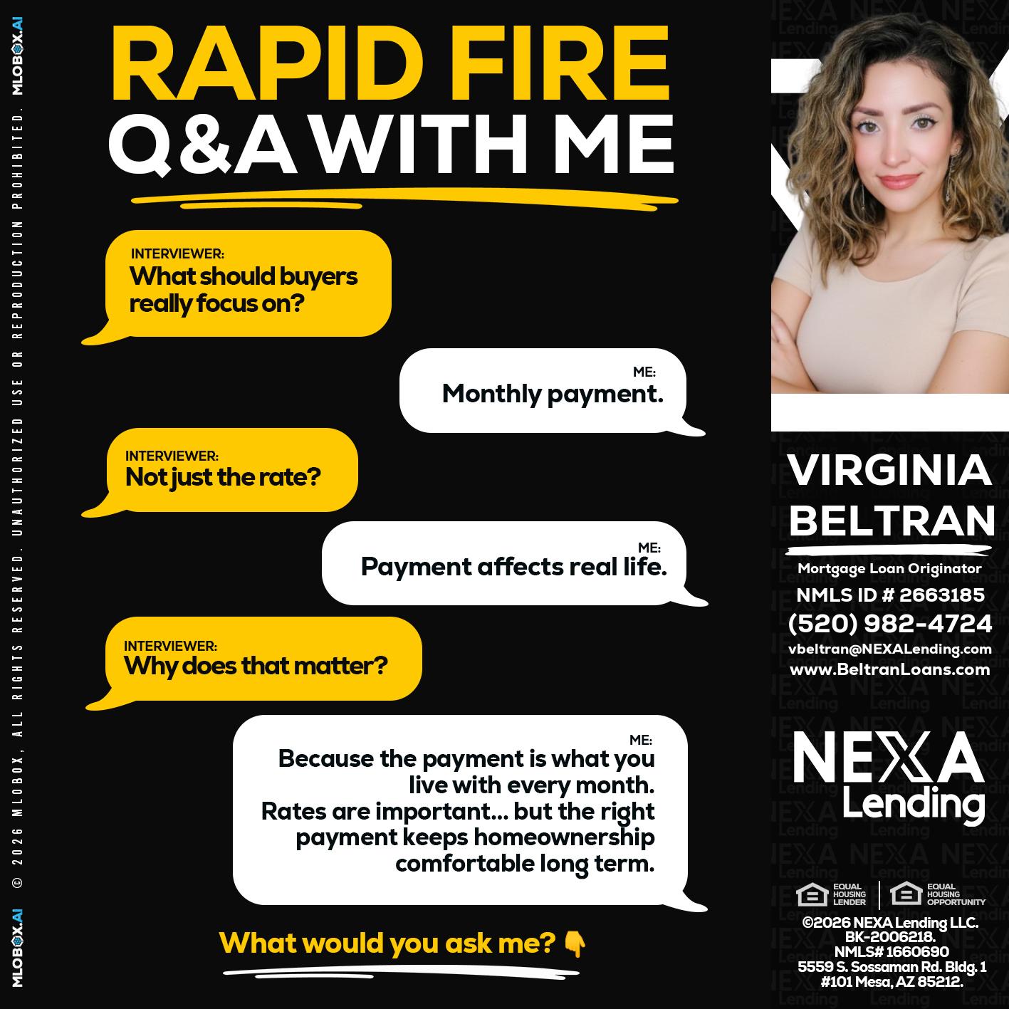 RAPID FIRE Q&A - Virginia Beltran -Mortgage Loan Originator