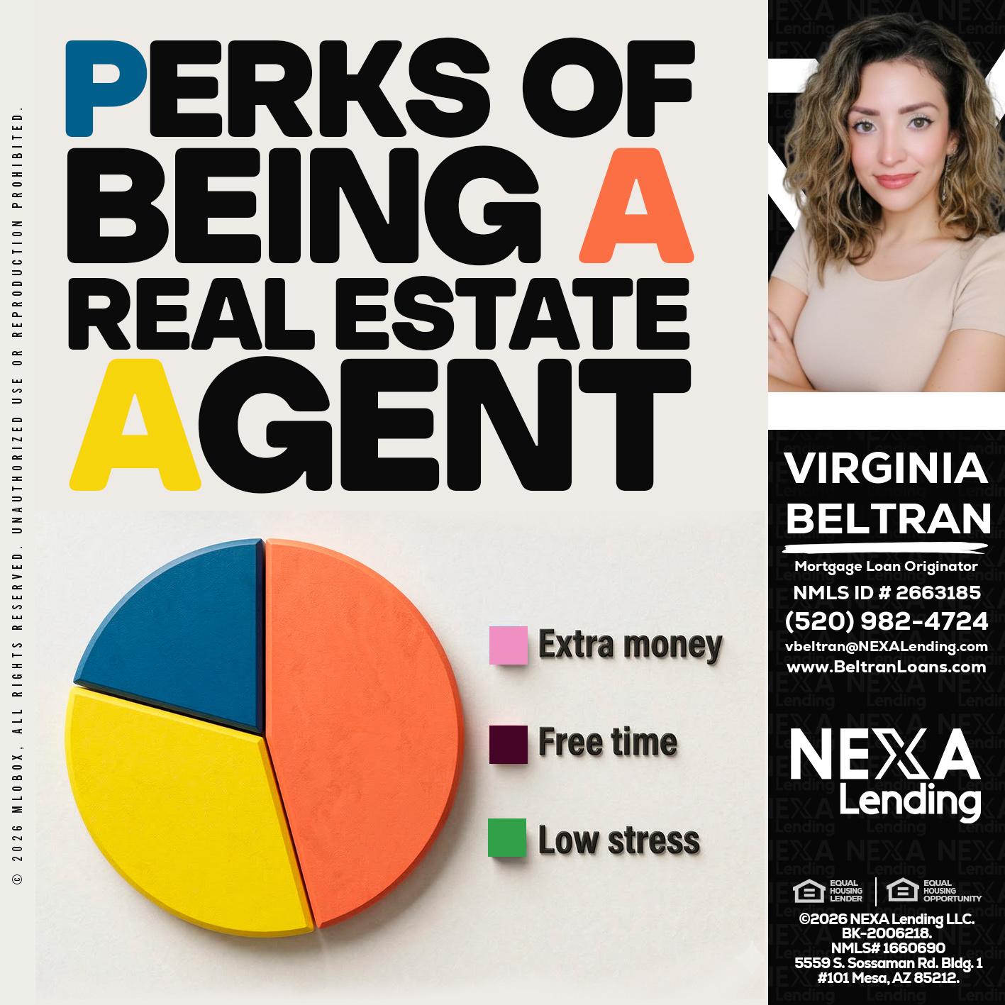 PERKS OF BEING - Virginia Beltran -Mortgage Loan Originator