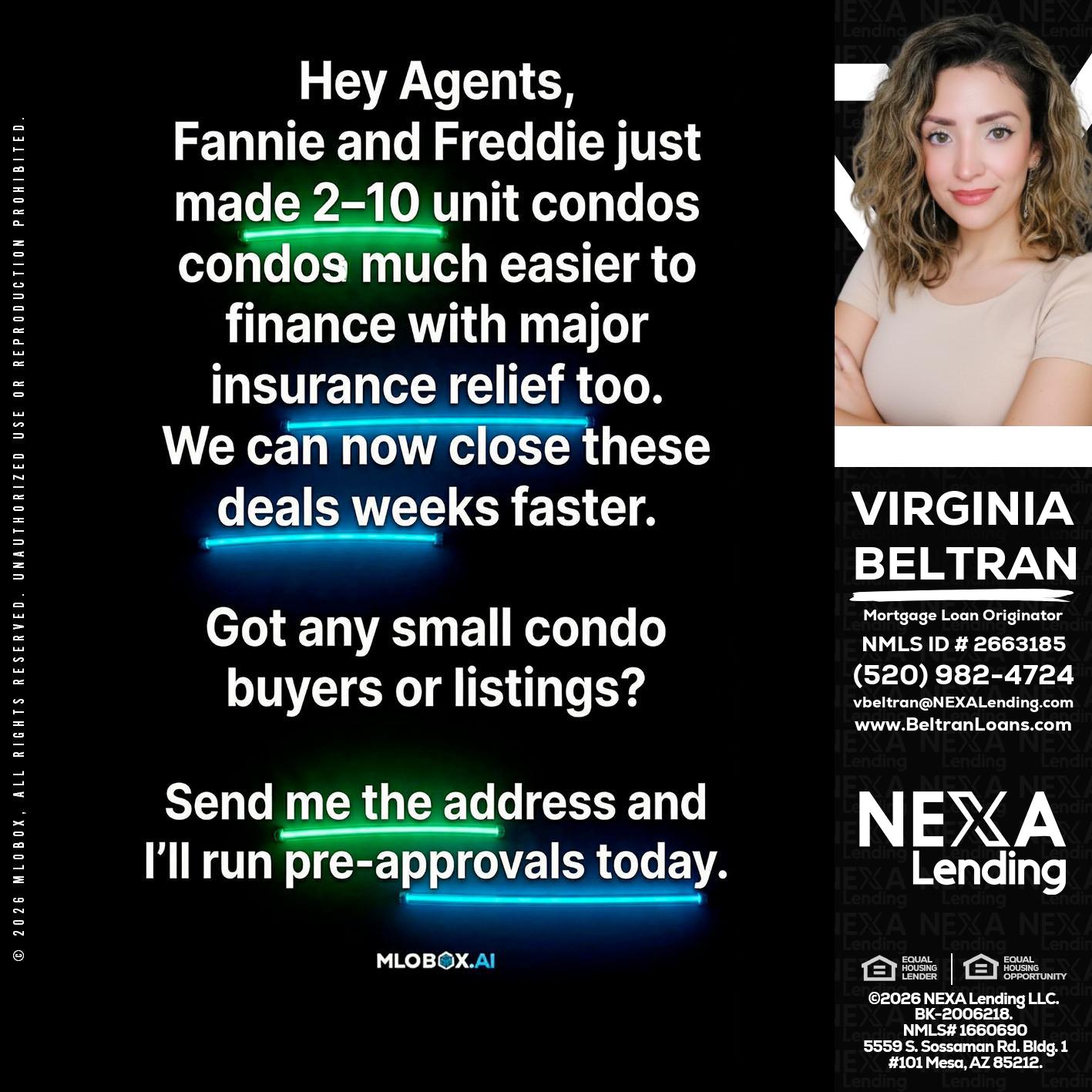 HEY AGENTS - Virginia Beltran -Mortgage Loan Originator