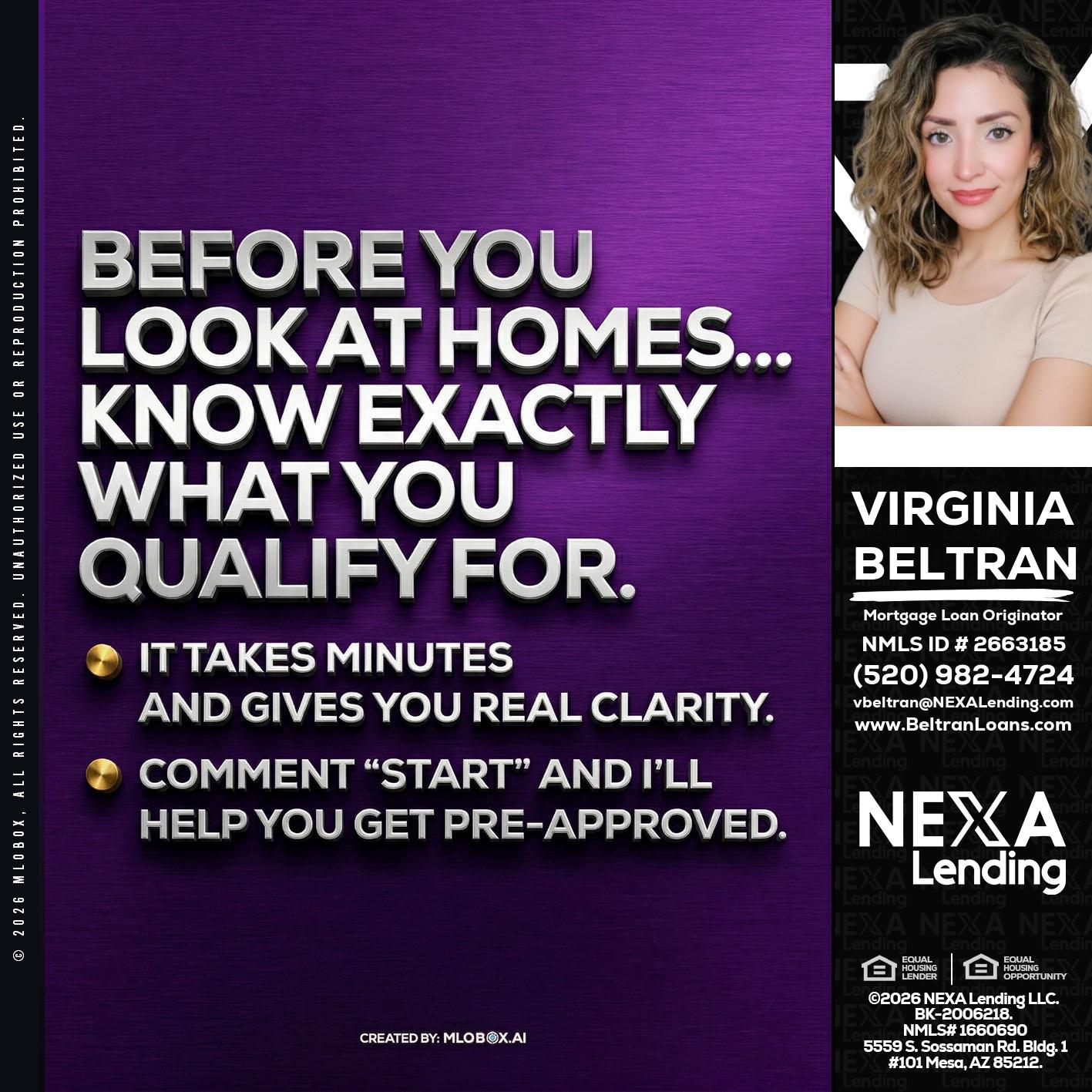 BEFORE YOU - Virginia Beltran -Mortgage Loan Originator