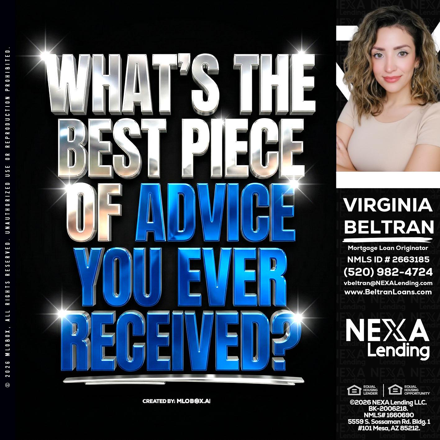 WHATS THE BEST - Virginia Beltran -Mortgage Loan Originator