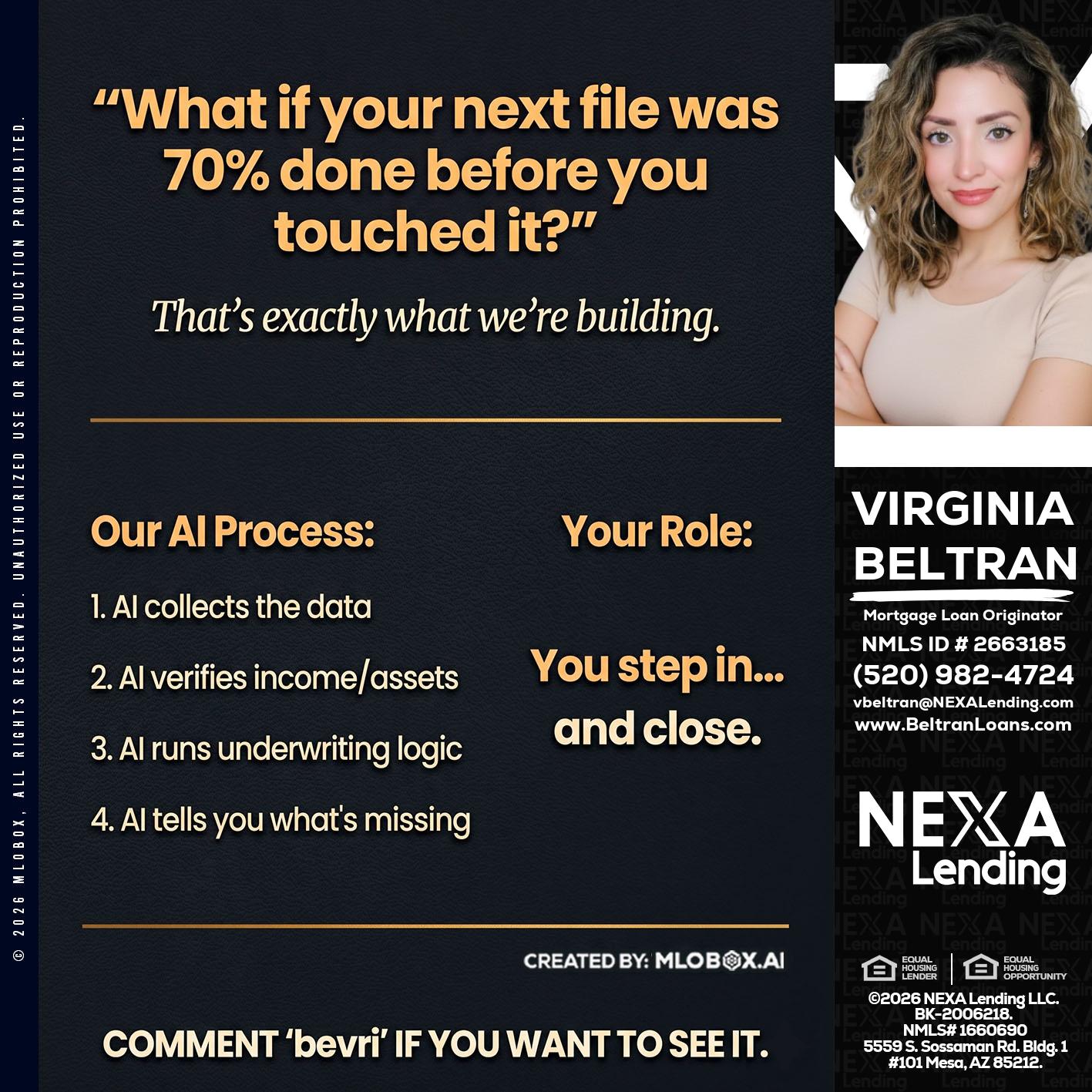 WHAT IF YOUR - Virginia Beltran -Mortgage Loan Originator