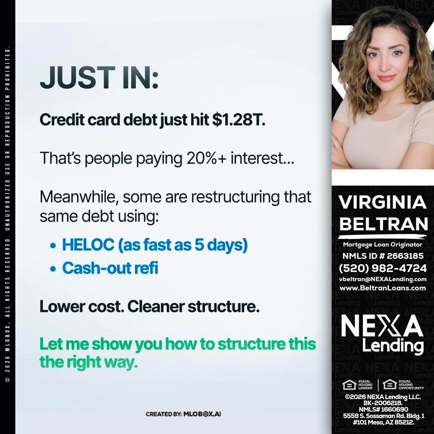 JUST IN - Virginia Beltran -Mortgage Loan Originator