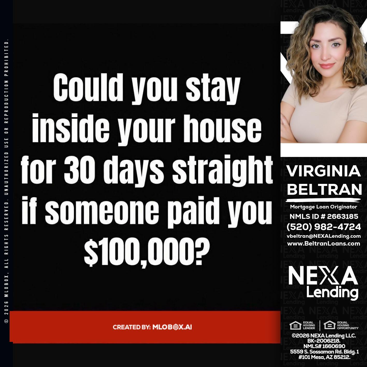 COULD YOU STAY - Virginia Beltran -Mortgage Loan Originator