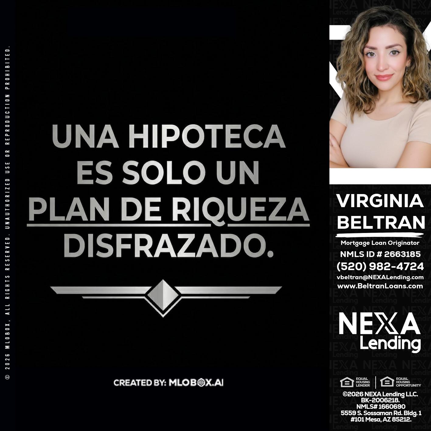 UNA HIPOTECA - Virginia Beltran -Mortgage Loan Originator