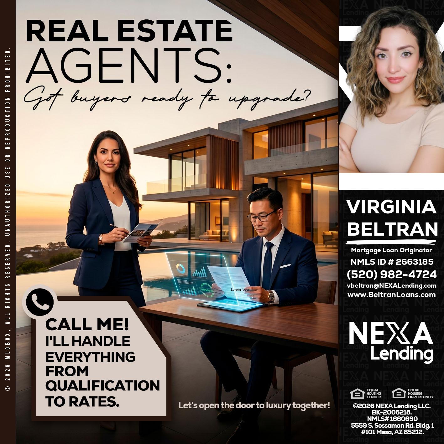 REAL ESTATE AGENTS - Virginia Beltran -Mortgage Loan Originator