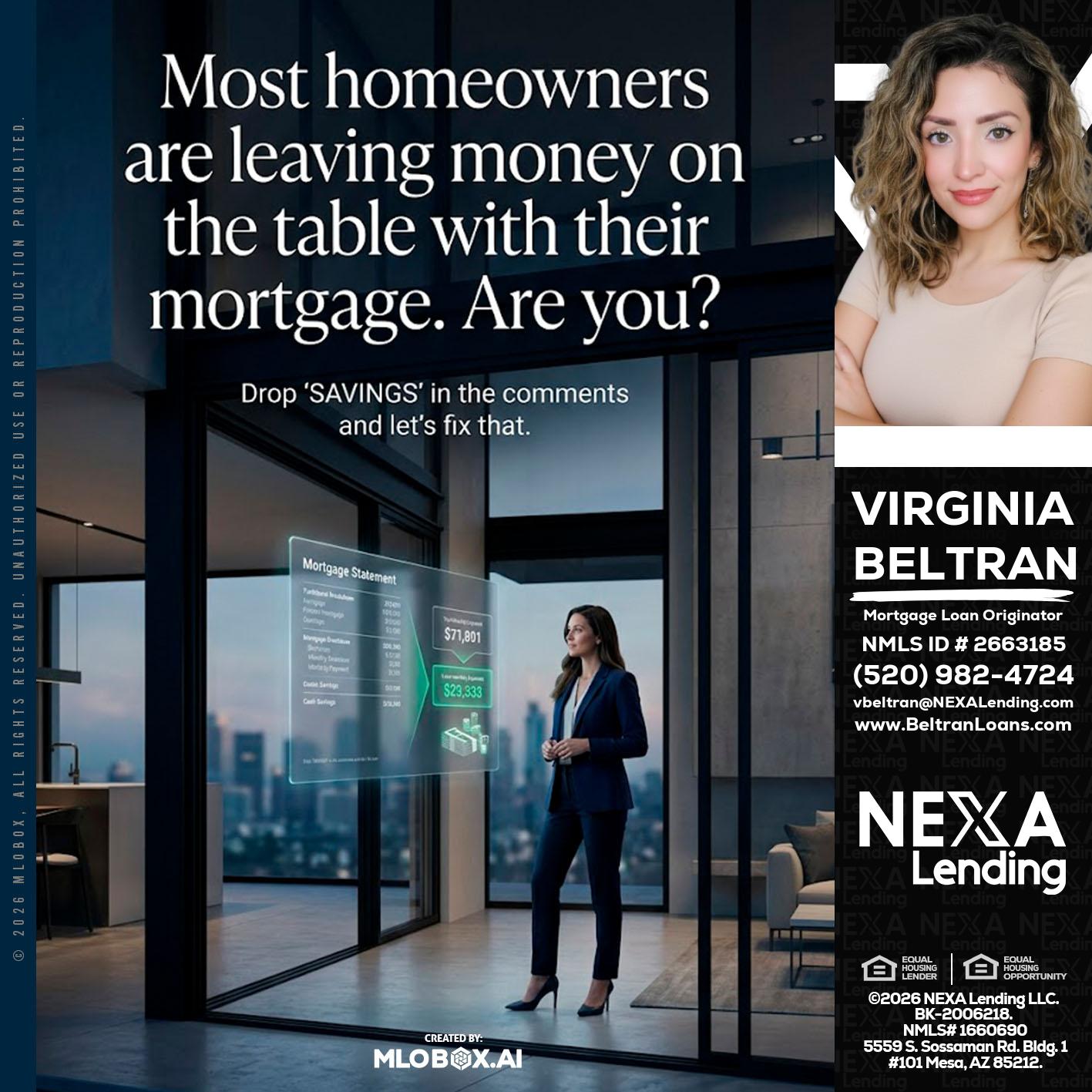 MOST OWNERS - Virginia Beltran -Mortgage Loan Originator