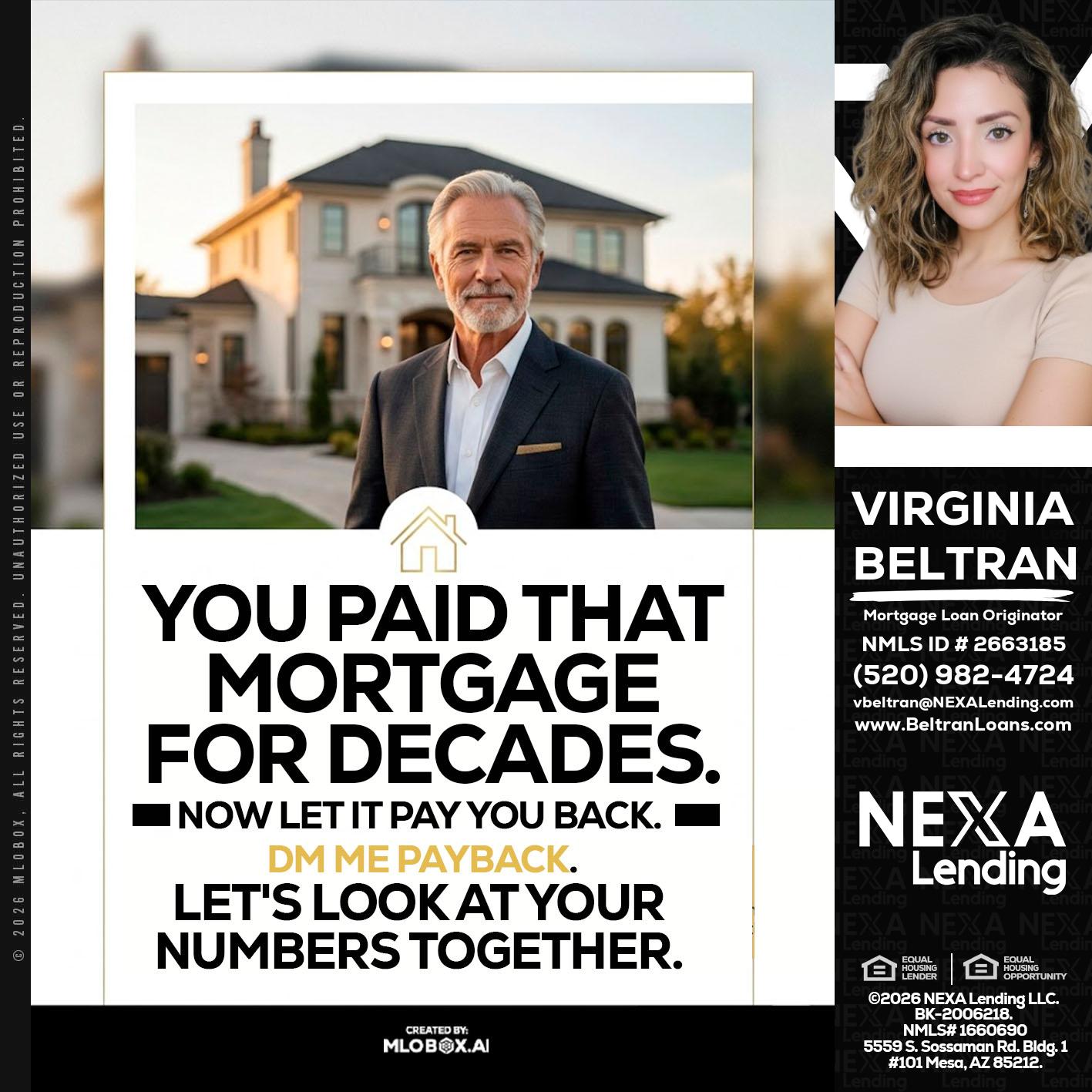 YOU PAID THAT MORTGAGE - Virginia Beltran -Mortgage Loan Originator