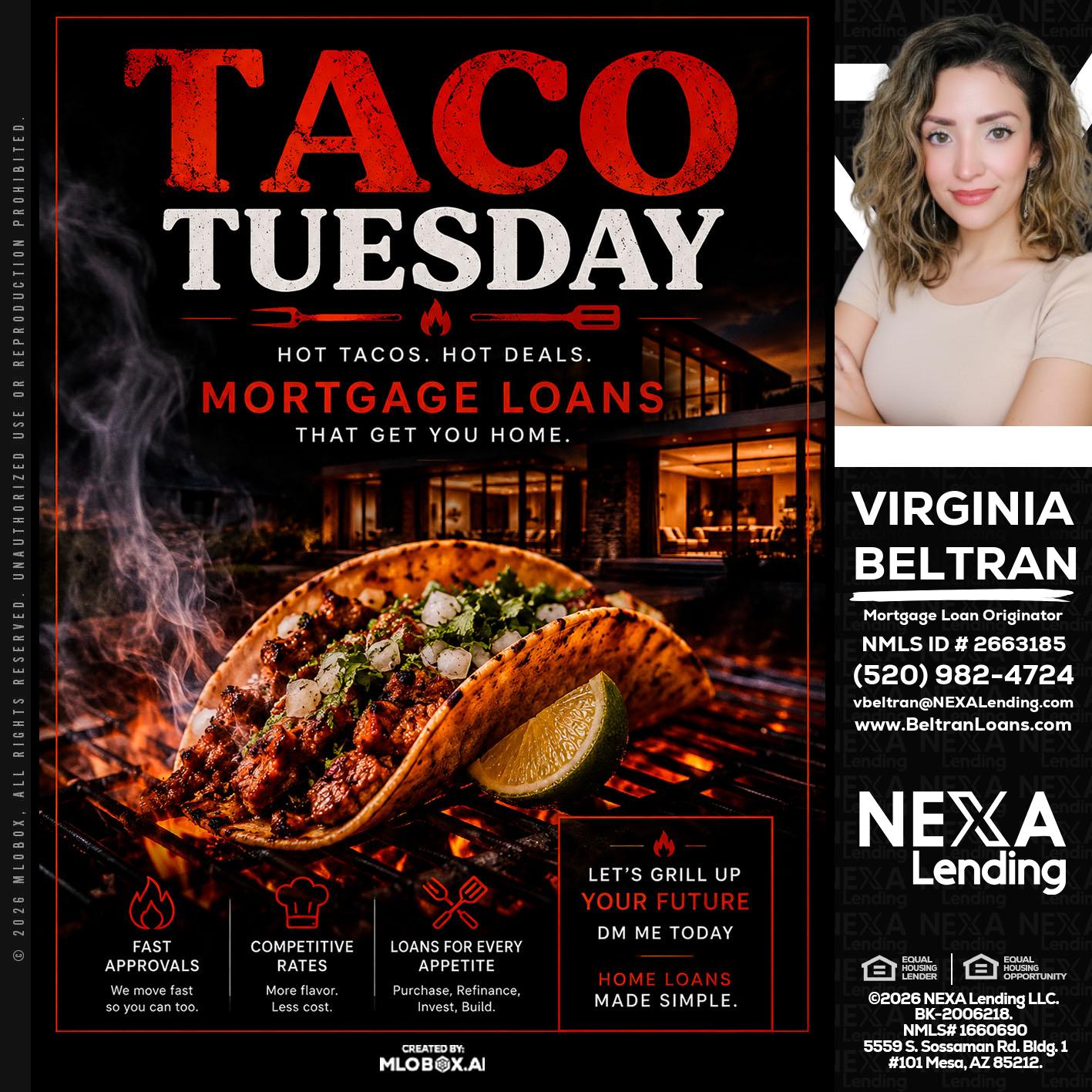 TACO TUESDAY - Virginia Beltran -Mortgage Loan Originator
