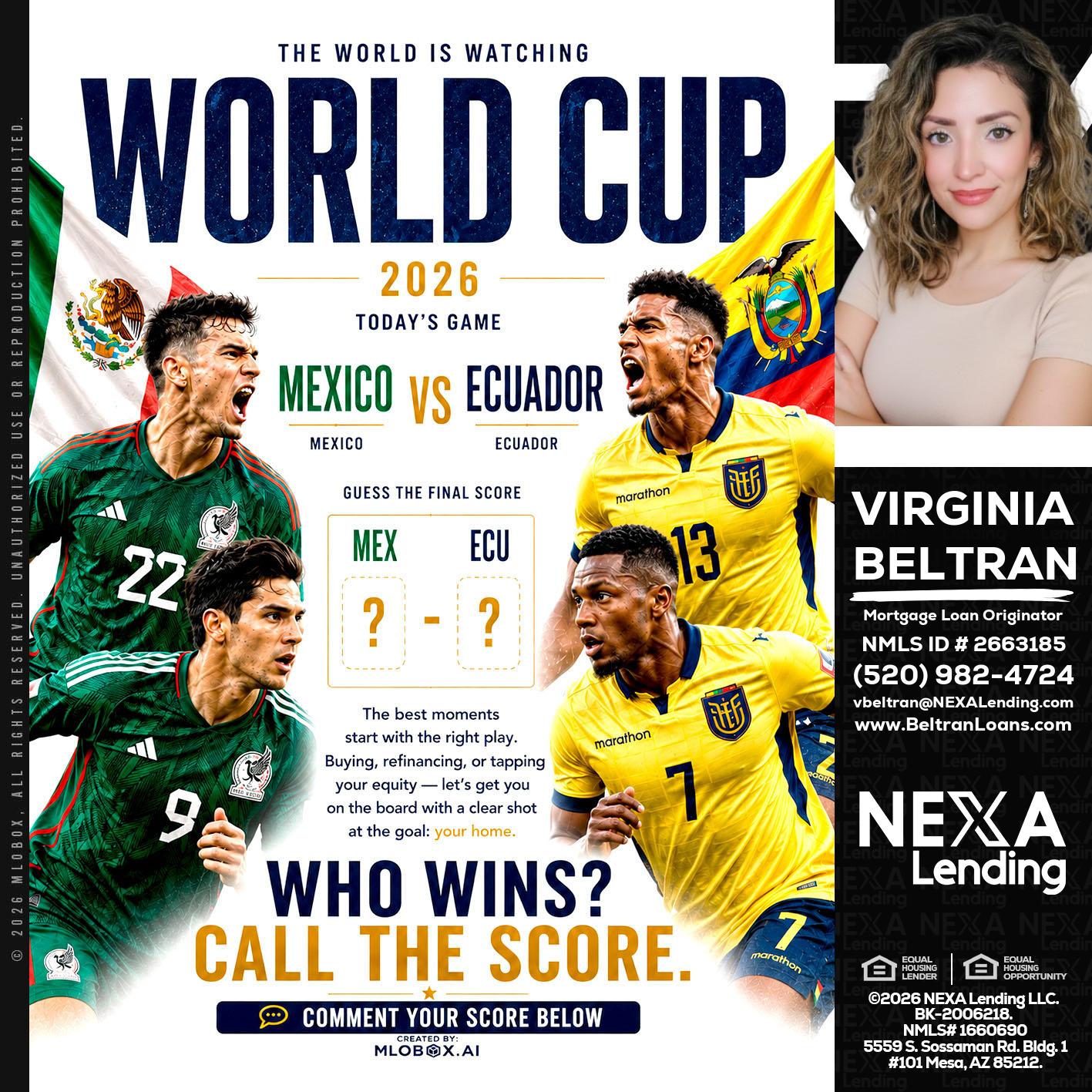 WORLD CUP 2026 - Virginia Beltran -Mortgage Loan Originator