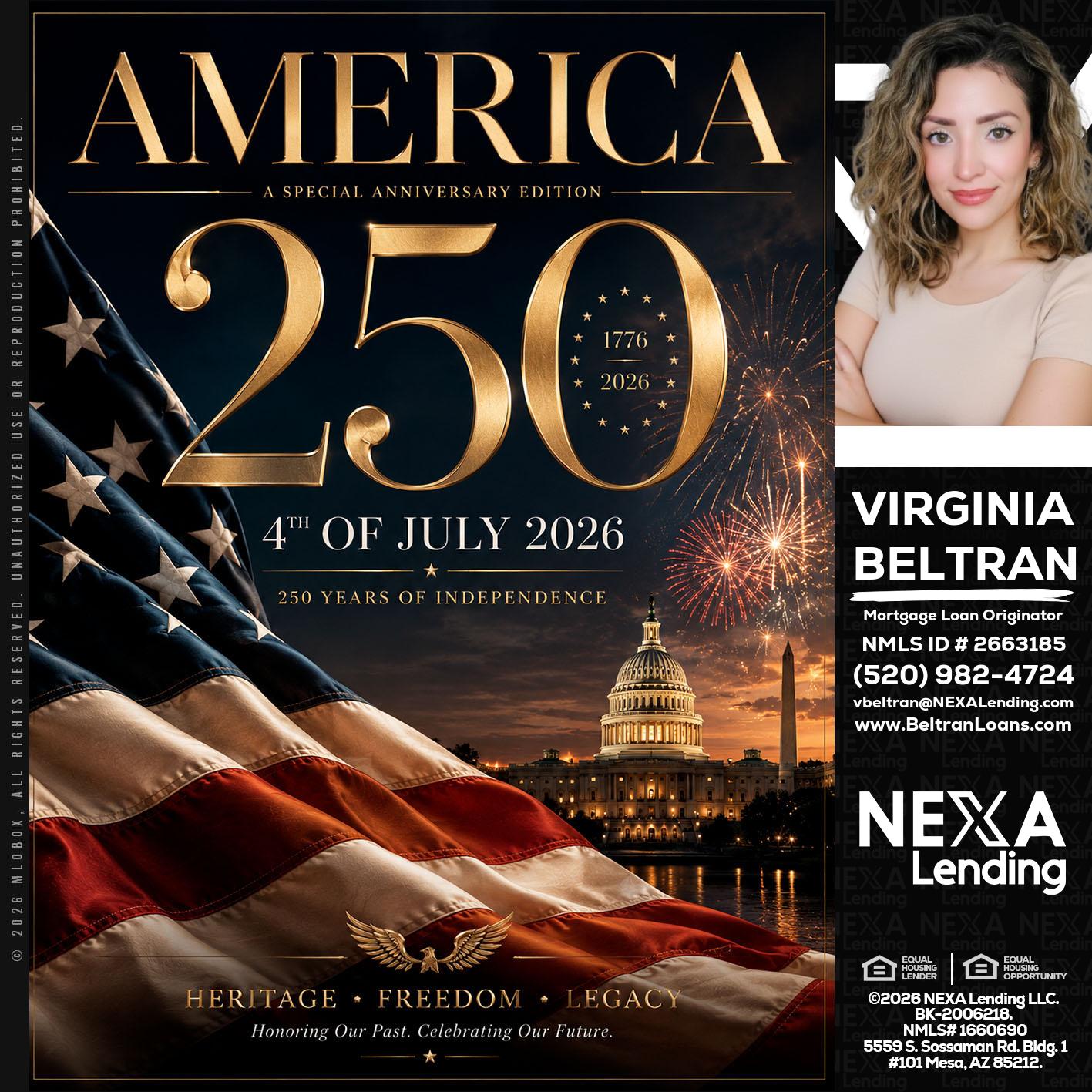 AMERICA 250 TH - Virginia Beltran -Mortgage Loan Originator
