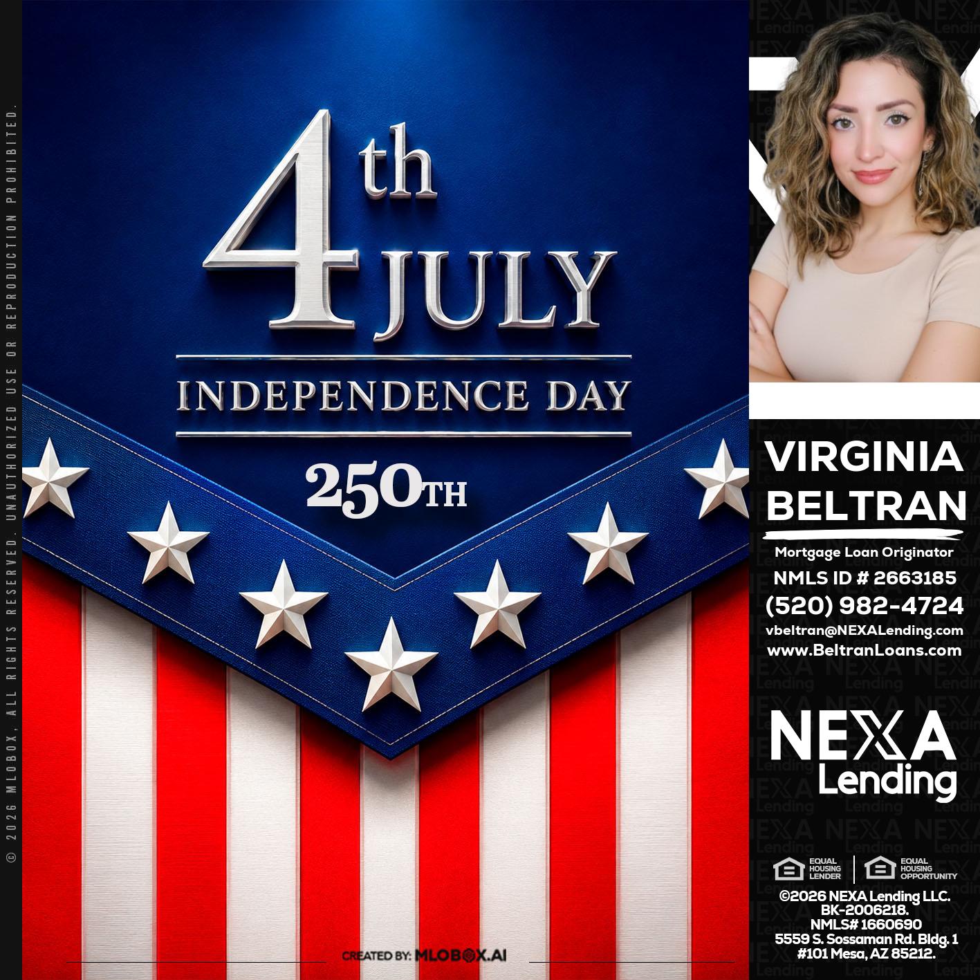 4th of july - Virginia Beltran -Mortgage Loan Originator