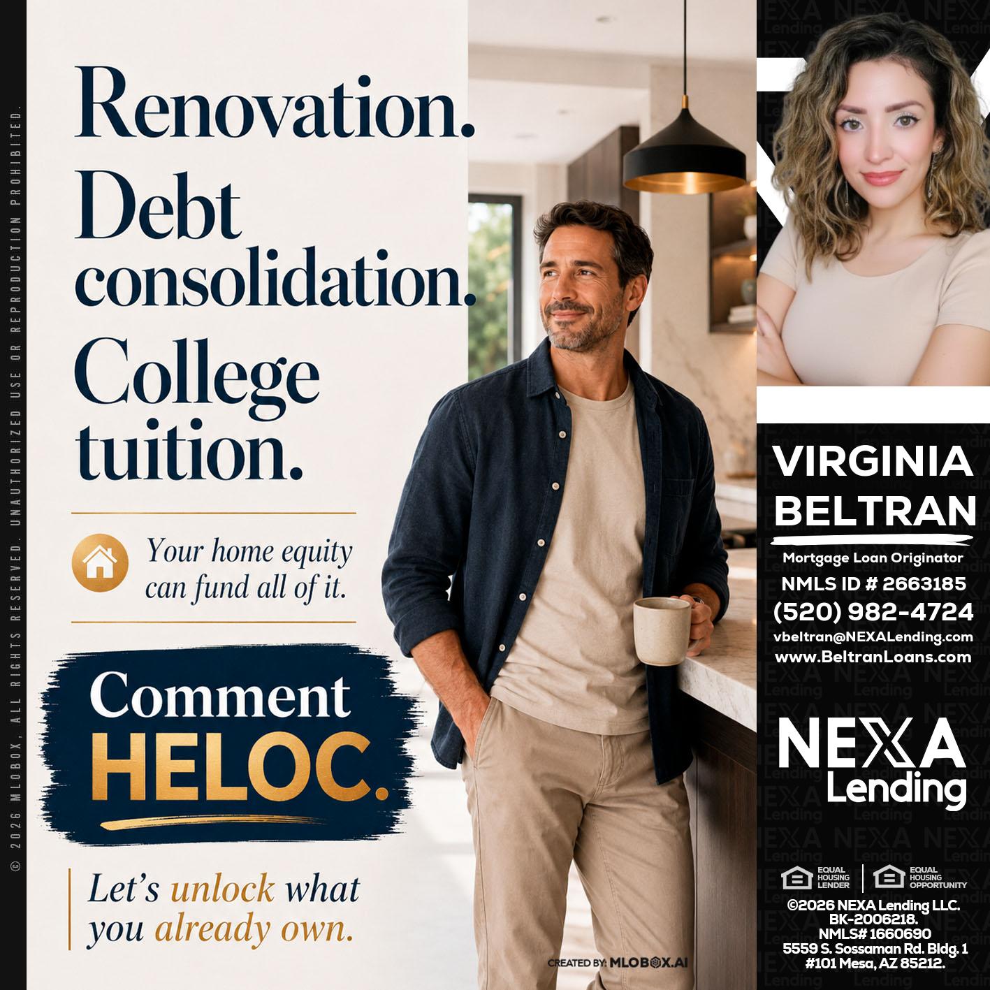 RENOVATION DEBT - Virginia Beltran -Mortgage Loan Originator