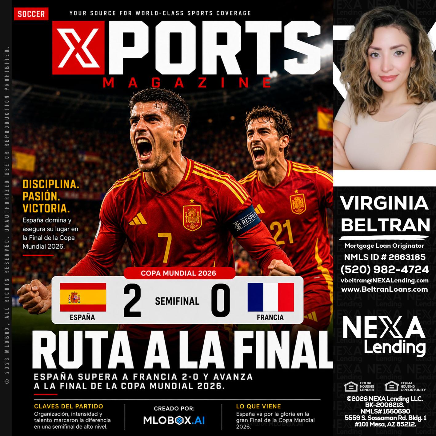 XPORTS COPA MUNDIAL 2026 - Virginia Beltran -Mortgage Loan Originator