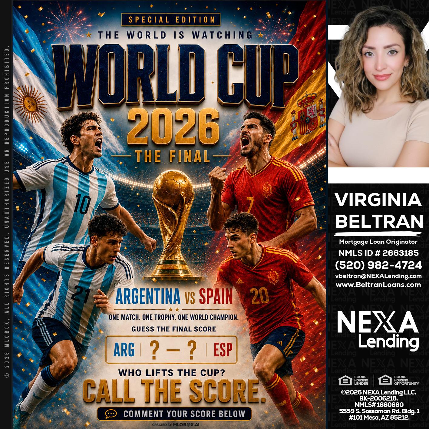 World Cup 2026 finals - Virginia Beltran -Mortgage Loan Originator