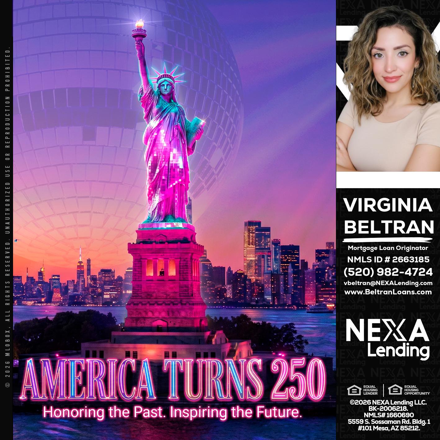 AMERICA TURNS 250 - Virginia Beltran -Mortgage Loan Originator