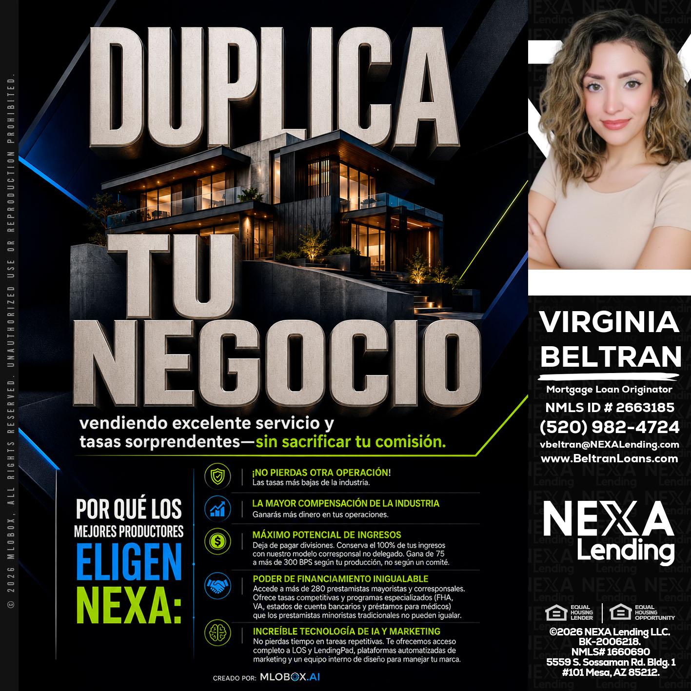 DUPLICA TU NEGOCIO - Virginia Beltran -Mortgage Loan Originator