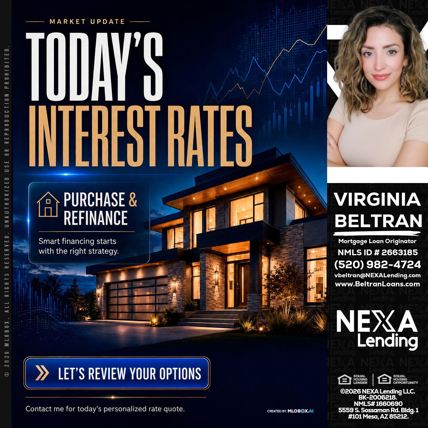 TODAYS RATES - Virginia Beltran -Mortgage Loan Originator