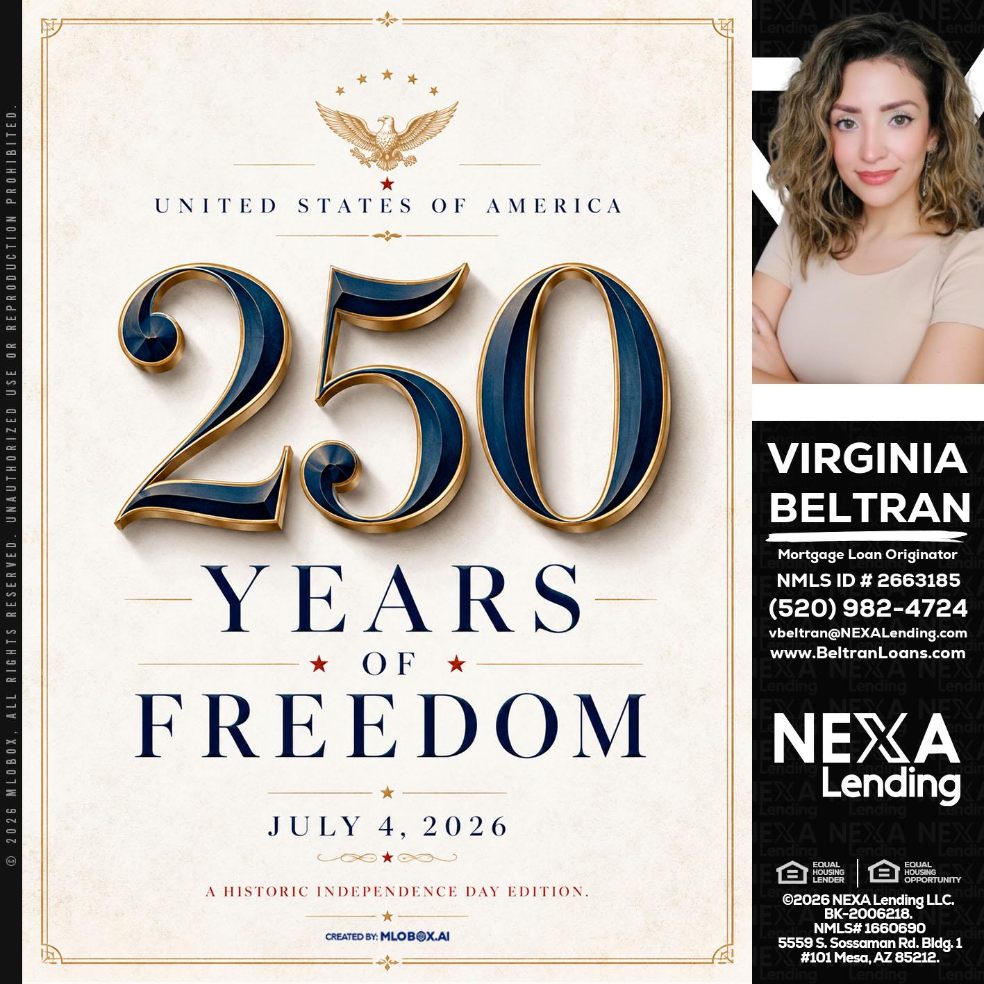 250 YEARS - Virginia Beltran -Mortgage Loan Originator