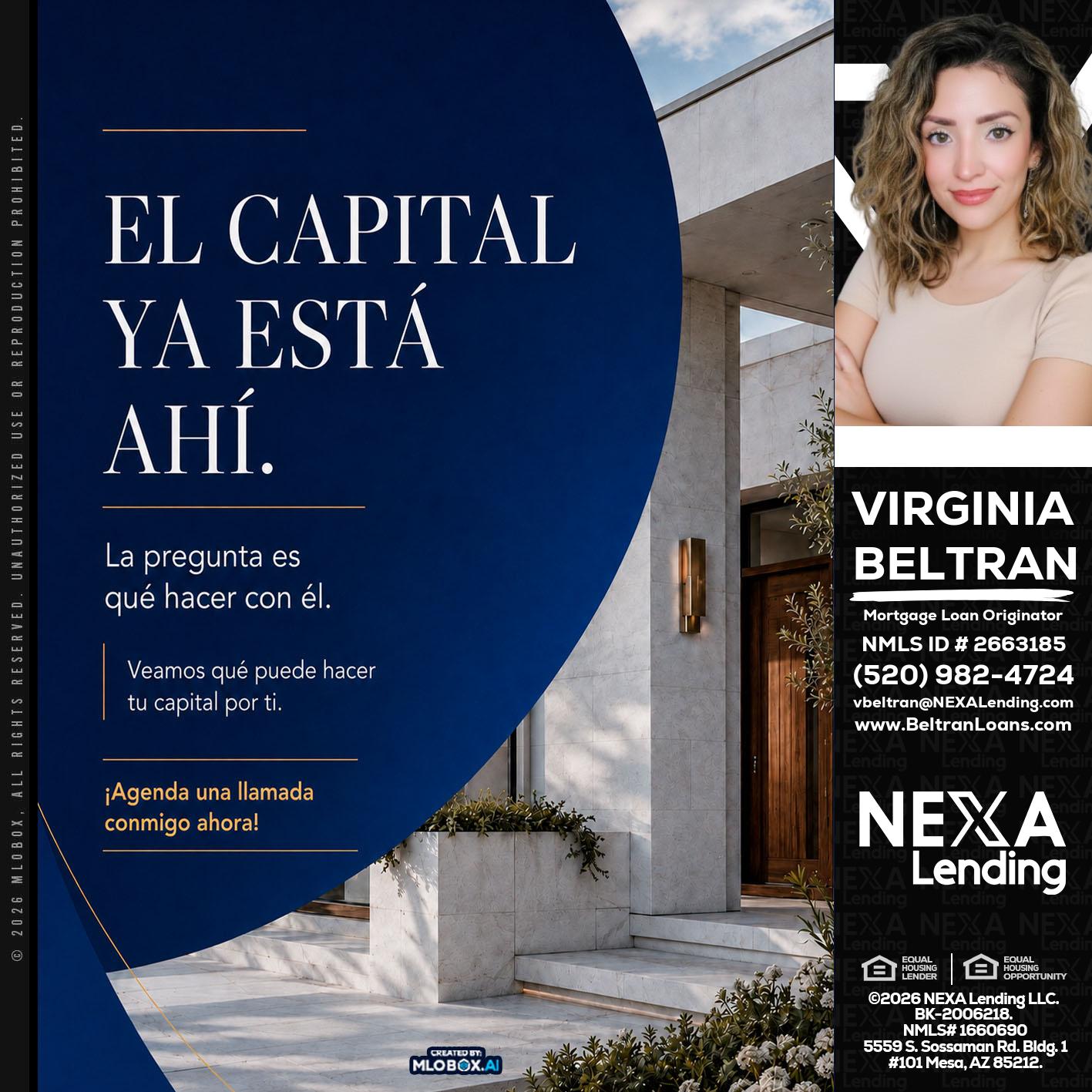el capital ya esta ahi - Virginia Beltran -Mortgage Loan Originator