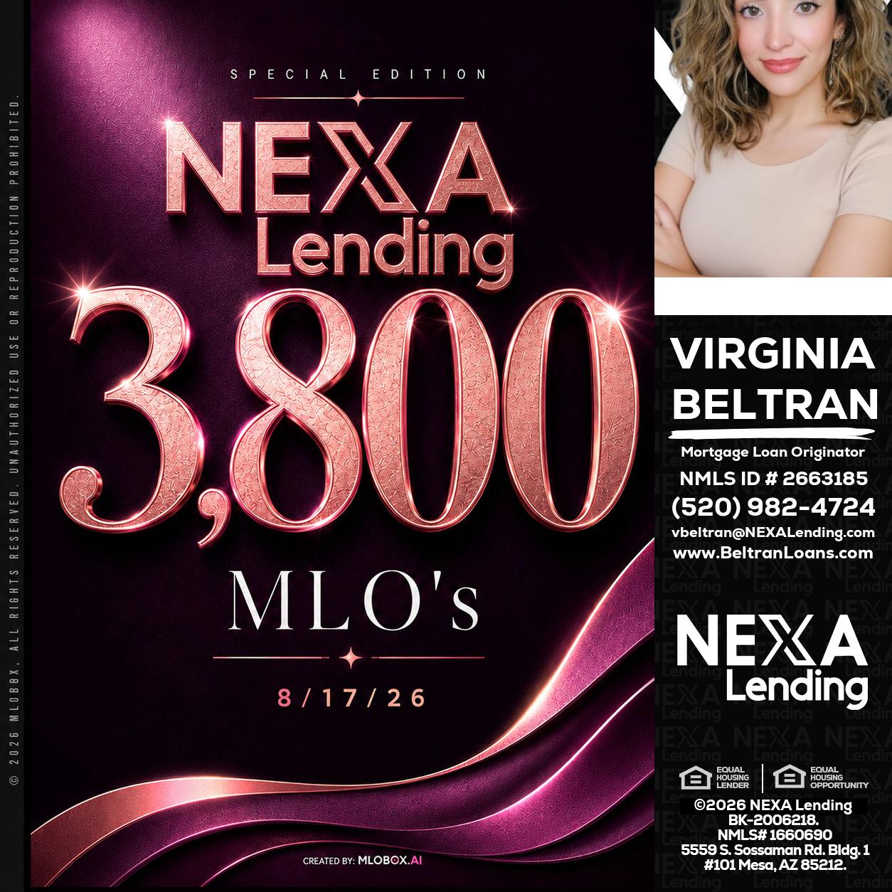 3800 MLOs - Virginia Beltran -Mortgage Loan Originator