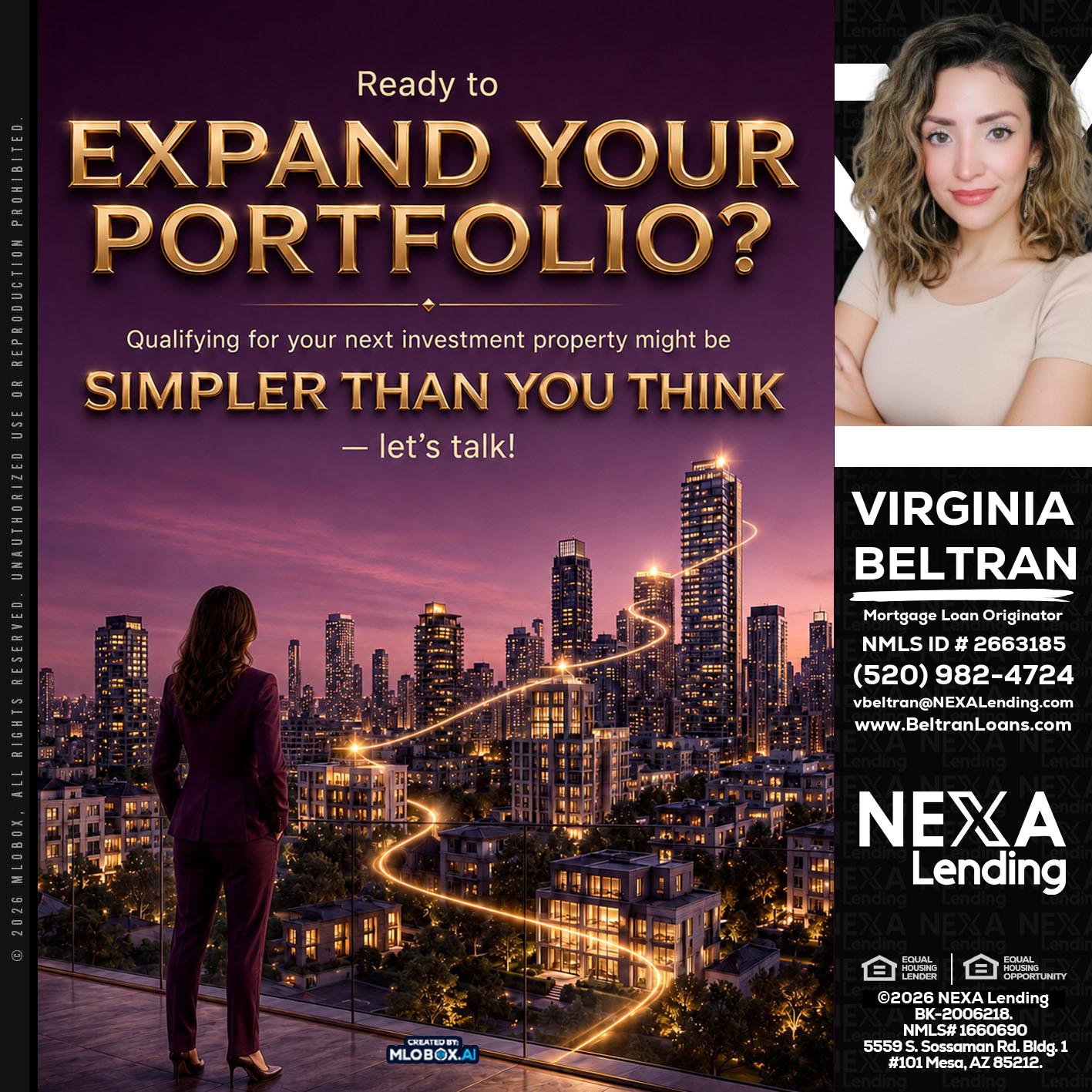 EXPAND YOUR PORTFOLIO - Virginia Beltran -Mortgage Loan Originator