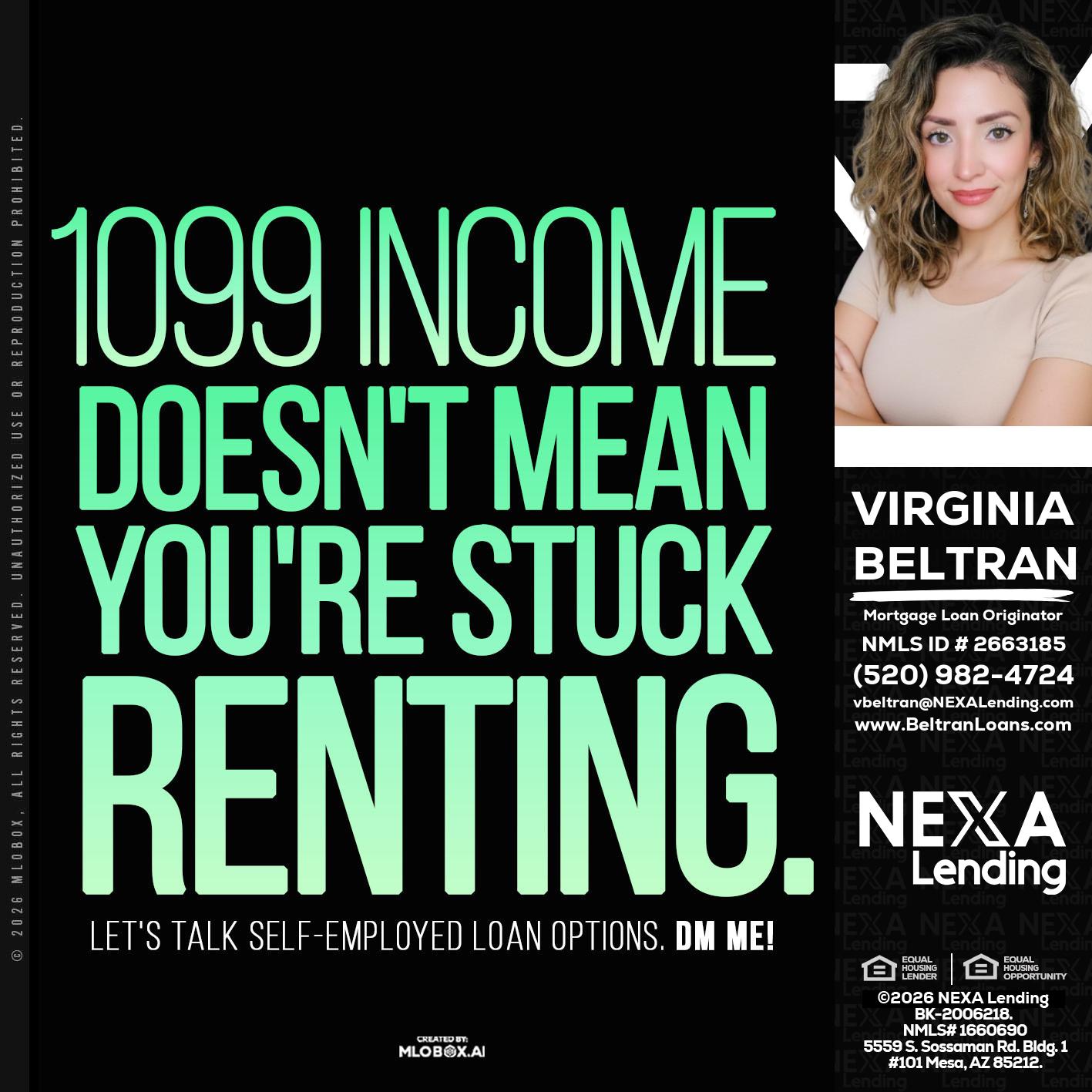 1099 income - Virginia Beltran -Mortgage Loan Originator