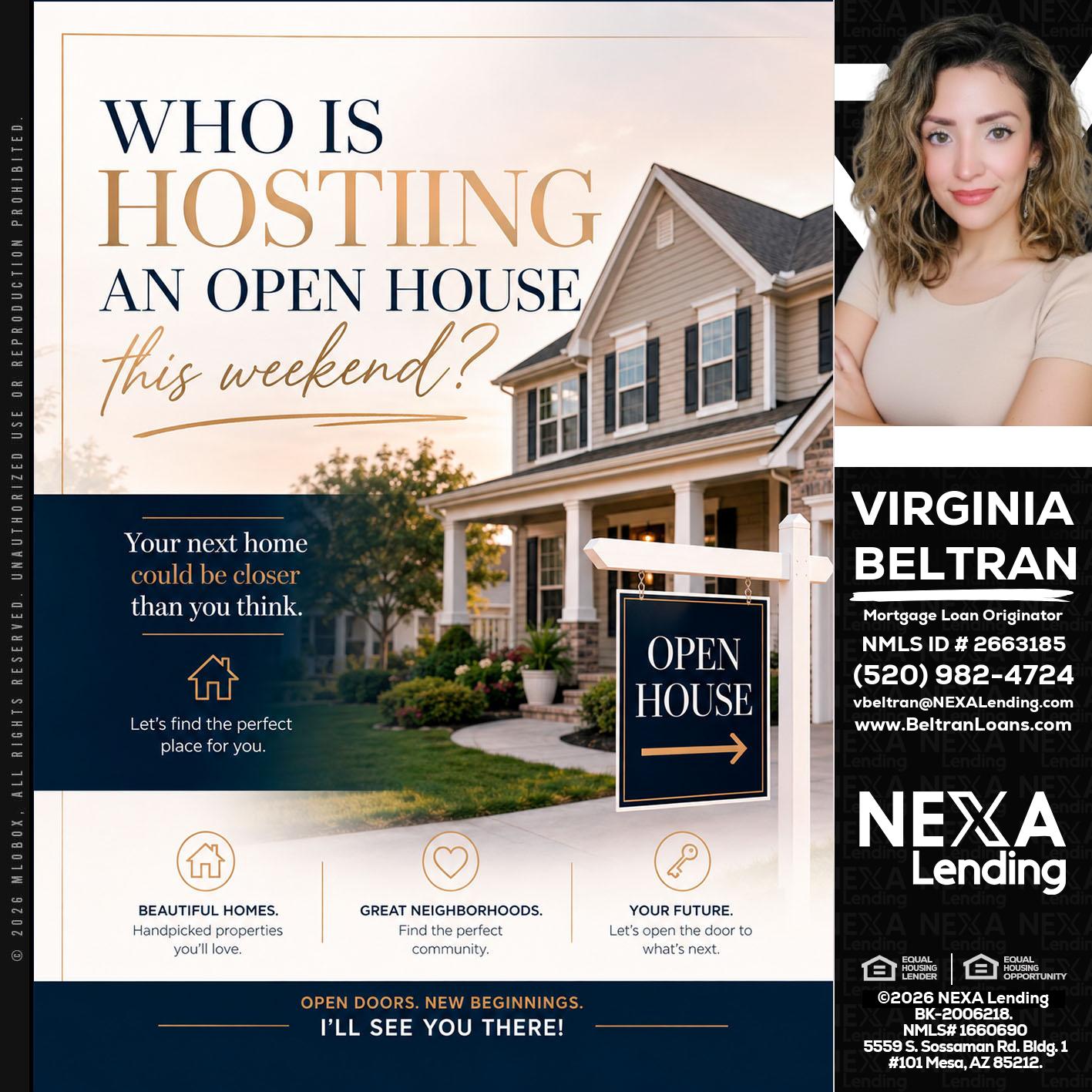 WHOS HOSTING - Virginia Beltran -Mortgage Loan Originator
