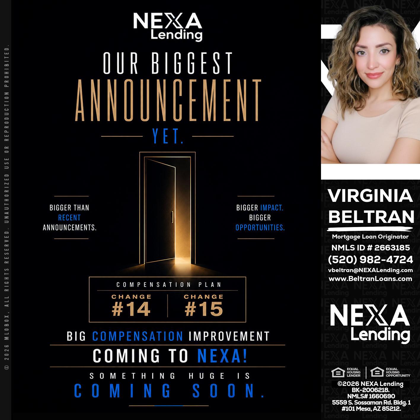 ANNOUNCEMENT - Virginia Beltran -Mortgage Loan Originator